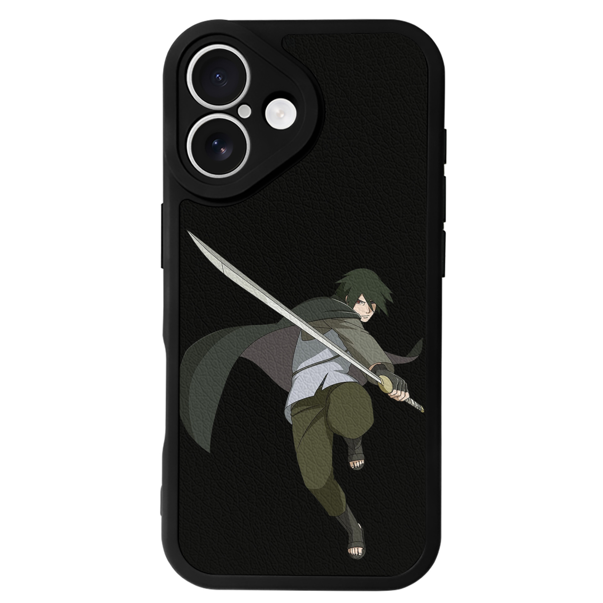 （画像用） NARUTO -ナルト- うちは サスケ Uchiha Sasuke 【iPhone 16シリーズ対応】シリコンスマホケース（レザー調） 材質：シリコン